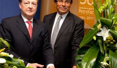 Total UK chairman Patrice de Vivies (left) and Petrofac chief executive Ayman Asfari