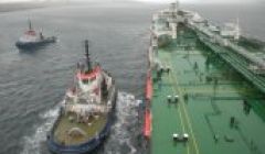 tugs escort Loch Rannoch at Sullom Voe Pic. SIC