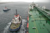 tugs escort Loch Rannoch at Sullom Voe Pic. SIC