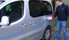 Kevin Riley filling up the new vehicle - Photo: SNH