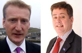 Shetland MSP Tavish Scott (left) and Scottish transport minister Keith Brown.