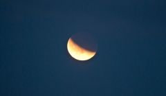 The partial eclipse visible from Lerwick on Saturday afternoon. Pic. Austin Taylor