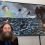 Guizer Jarl David Nicolson with the Bill Head, painted by his daughter Suzanne, on Monday afternoon.