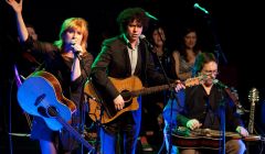 Eddi Reader, Declan O'Rourke and Jerry Douglas at the Click on Friday night - all photos: Billy Fox
