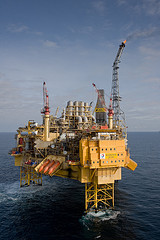 Total's Elgin platform 150 miles east of Aberdeen, now at the centre of an exclusion zone following an unprecedented leak of gas that could take six months to plug.