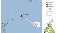 The epicentre of the earthquake was just off the island - Map: British Geological Survey