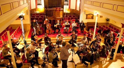 The RSNO's chamber orchestra rehearsing in the Big Kirk on Saturday afternoon - all photos: Billy Fox