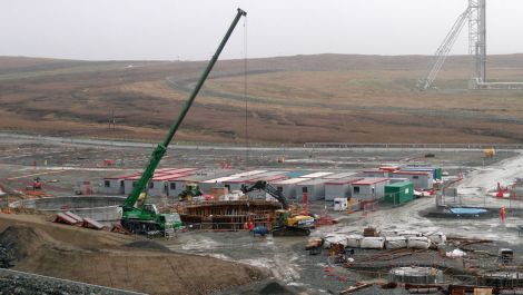 Tanks being constructed on the Total site - Photos: Shetland News