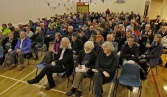 More than 170 islanders attending Tuesday night's Sustainable Shetland meeting - Photo: Ivan Hawick