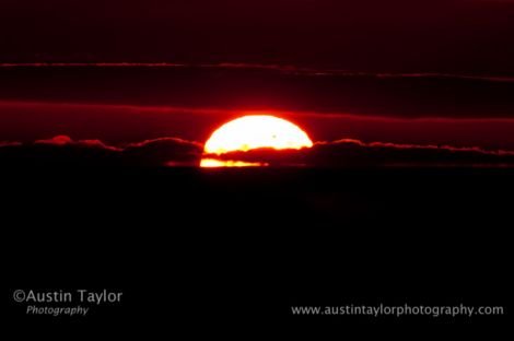 Austin's unfiltered photo of the transit just as the sun rose.