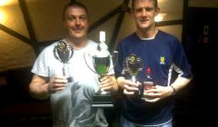 Stephen Leask and Robert Setrice with their silverware