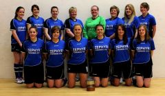 The winning team: back row - Kirsty Johnson, Tammi Anderson, Natalie Polson, Angelina Jamieson, Anne Marie Anderson, Deborah Mowat, Shelley Sandison, Ellie Simpson. Front row - Abbey Irvine, Zoe Irvine, Catherine Williamson, Maree Simpson, Nicola Duthie, Dianne Shearer. Missing from photo - Elsbeth Clark, Fiona Dally, Victoria Duthie, Emily Henderson, Karis Irvine, Maggie Kay, Sonya Shearer.