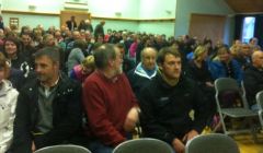 The Aith community came out in force on Monday night to oppose closing its junior high. Pic. BBC Radio Shetland