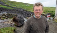 Uradale crofter Ronnie Eunson on Wednesday afternoon - all photos: Millgaet Media