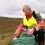 66 year old Cecilia James begins her marathon redd up. Pic. Shetland News