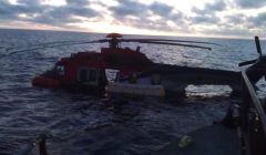 The Super Puma EC225 after it ditched in the Atlantic west of Fair Isle. Pic. RNLI