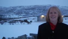 SIC children's director Helen Budge at the new site for the Anderson High School - the Clickimin campsite. Pic. Shetland News