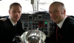 Left is Captain Petter Krantz and First Officer Steven Murphy.