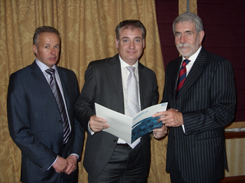 From left: Scottish Pelagic Fishermen's Association chief executive Ian Gatt, Scottish fishing secretary Richard Lochhead and Scottish Fishermen's Federation chief executive Bertie Armstrong. Photo Scottish Government