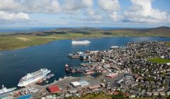 Cruise liners visiting Lerwick last September. Photo LPA/John Coutts