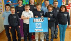 Lunnasting bairns with llots of talent(s). Back row (left to right): Sam Nicolson, Eilidh Gifford, Ella White, Liam Callieu, Paul Hunter. Front row (left to right): Nathan Grains, James Johnson, Marc Hunter, Fraser Jamieson, Caitlin Johnson - Photo: Lunnasting Primary School