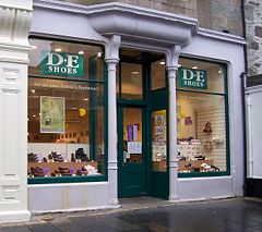 DE Shoes on Lerwick's Commercial Street. Photo Shetlopedia