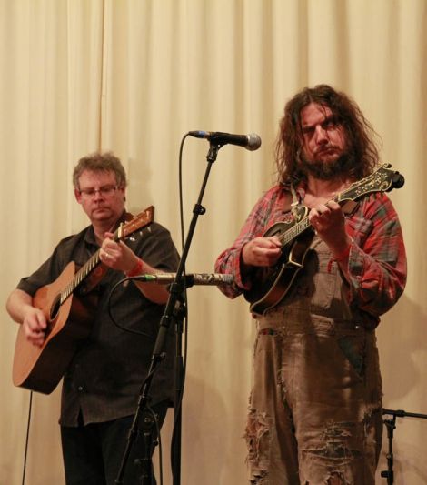 Hippy Joe Hyman (guess which one) and Jason Titley can play and joke at the same time. Photo Olivia Abbott
