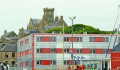 The floatel Kalmar in Lerwick town centre - Photo: Ian Leask