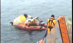 RNLI teams were out on Saturday to help with recovery of wreckage - Photo: RNLI