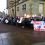 Protesters circled the Town Hall, too many to fit in one picture