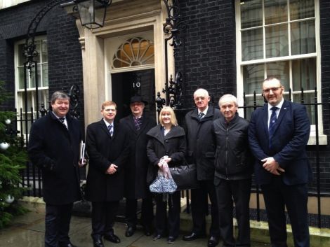 An SIC delegation at Downing Street a year ago to plead with Westminster to take action on the housing debt.