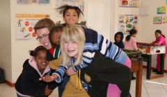 AHS pupil Megan Keppie volunteering in South Africa last year.