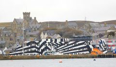 One of the accommodation barges in Lerwick Harbour. Photo: Ian Leask