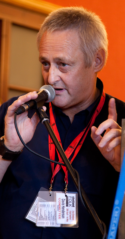 Davie Henderson pictured at a recent Shetland Folk Festival.