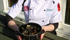 Brae fish and chip shop Frankie's is "leading the way" in gaining eco-recognition for its seafood. Pictured with some of the certified produce is Carlyn Kearney.
