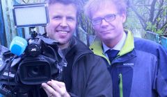 NRK correspondent Espen Aas and cameraman Johan E. Bull.