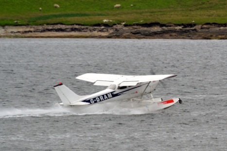 The sea plane may have been the first of its kind in Lerwick Harbour since the war. Photo: Charlie Umphray