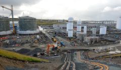 The Total gas plant shut down on Thursday as a mark of respect for a dead worker, only for hundreds of drunk workers to cause trouble in Lerwick. Photo Malcolm Younger/Millgaet Media