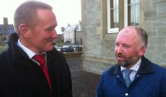 SIC development director Neil Grant with former project manager Bob Cree Hay last October when the review of tertiary education was launched by Shetland Islands Council.