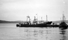 The Cedar Creek is believed to be one of the first two oil-related vessels to call in Lerwick in June 1964. Photo courtesy of LPA