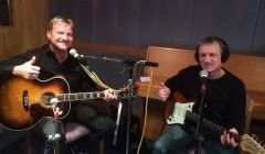 Hallur Joensen dropped into the Pitt Lane studios this week. Photo courtesy of BBC Radio Shetland.