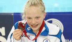 Erraid Davies from Skeld with her Commonwealth Games bronze medal