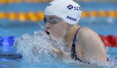 Erraid Davies in the pool at the Tollcross Swimming Centre on Sunday - Photo: Ian MacNicol