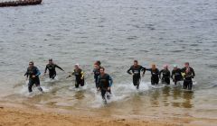 Some of the swimmers getting in practice ahead of the 6 September challenge.