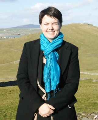 Scottish Conservatives leader Ruth Davidson on a previous visit to the isles.