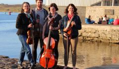 Fiddle Frenzy's Melbourne contingent: Louise, Claire, Declan and Judy. Photo: Davie Gardner