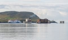 Early risers on board NorthLink would have enjoyed a bird's eye view of the action sailing into Lerwick Harbour on Friday morning. Photo: Austin Taylor