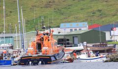 Pleasure boat Merlin safely back in the marina after some engine troubles. Photo: Ian Leask