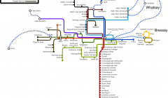 App map of Shetland's public transport routes.