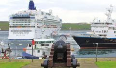 The Norwegian Star anchored in the port on Thursday - Photo: Ian Leask